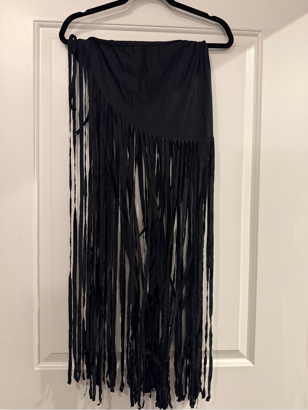 VENUS Black Asymmetrical Fringe Skirt